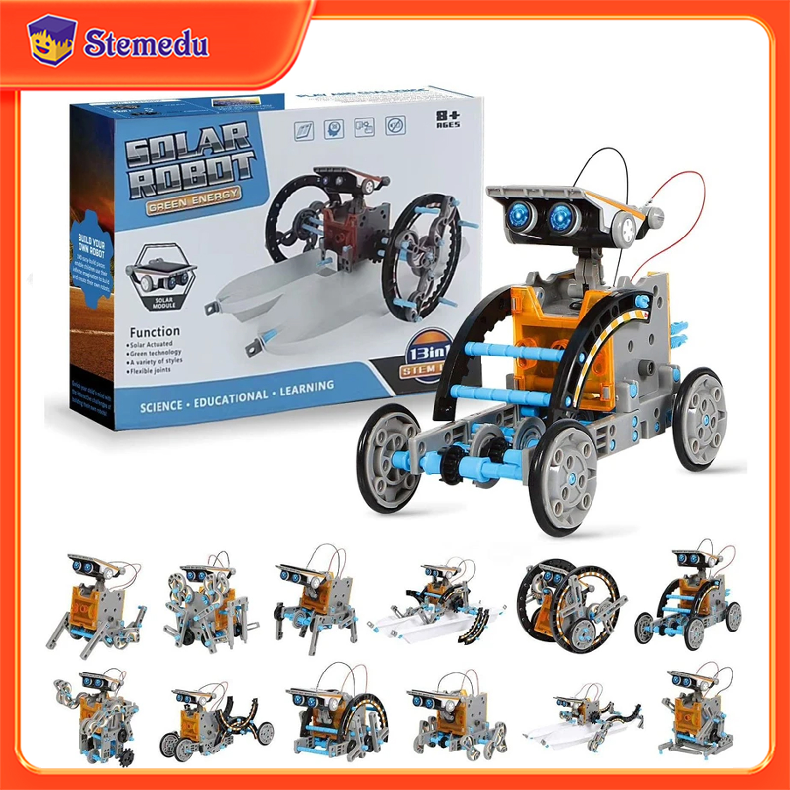 Diy Electronics Gadget - 13 in 1 Solar Powered Robot
