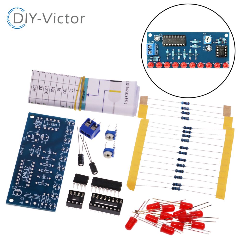 Diy Electronics News - NE555 CD4017 Running LED Flow Light
