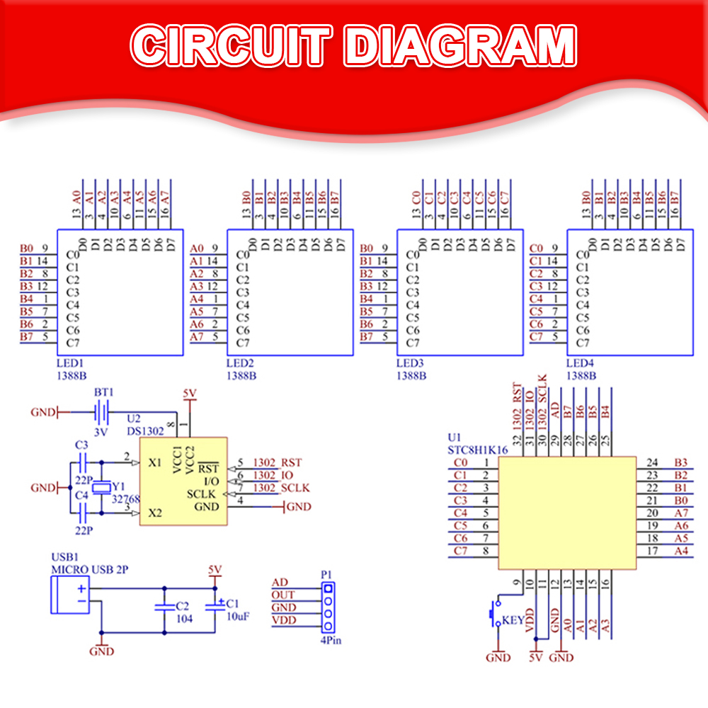 DIY LED Music Spectrum DS1302  - đánh giá và giá Diy Electronics Audio