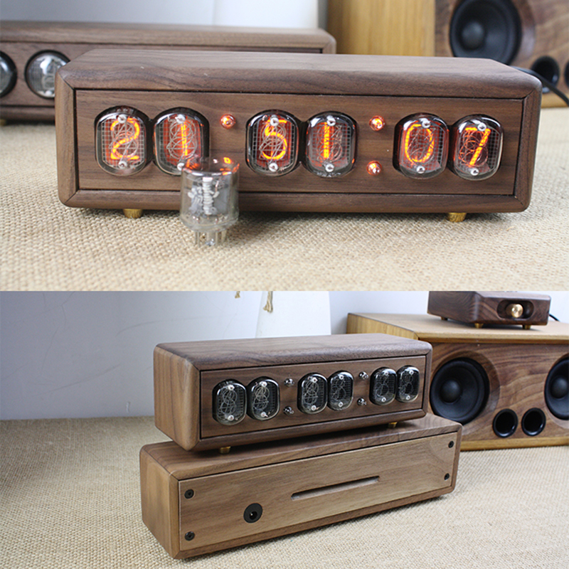 Luxury Wood Nixie Tube Clock D - đánh giá và giá Diy Electronics Gifts
