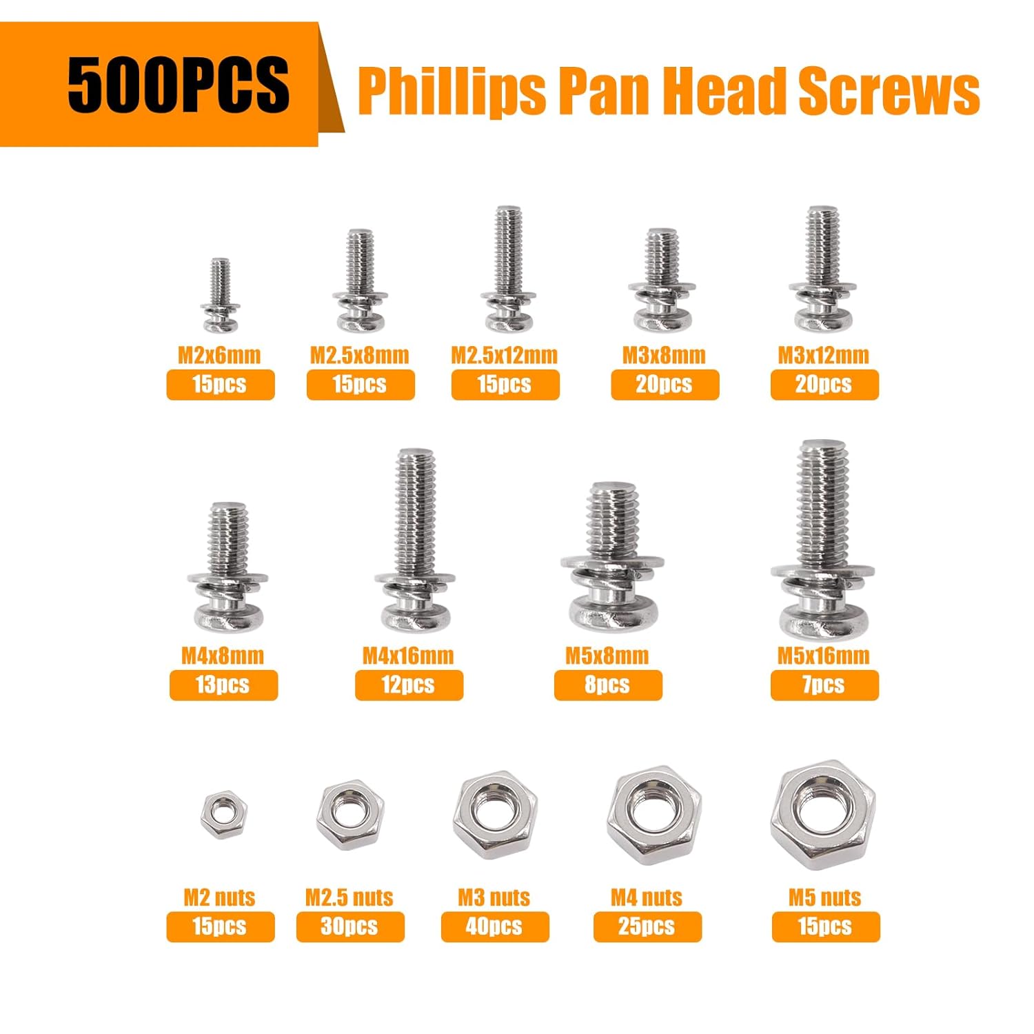 500Pcs Nut and Bolt Assortment - đánh giá và giá Diy Motorcycle Electronics