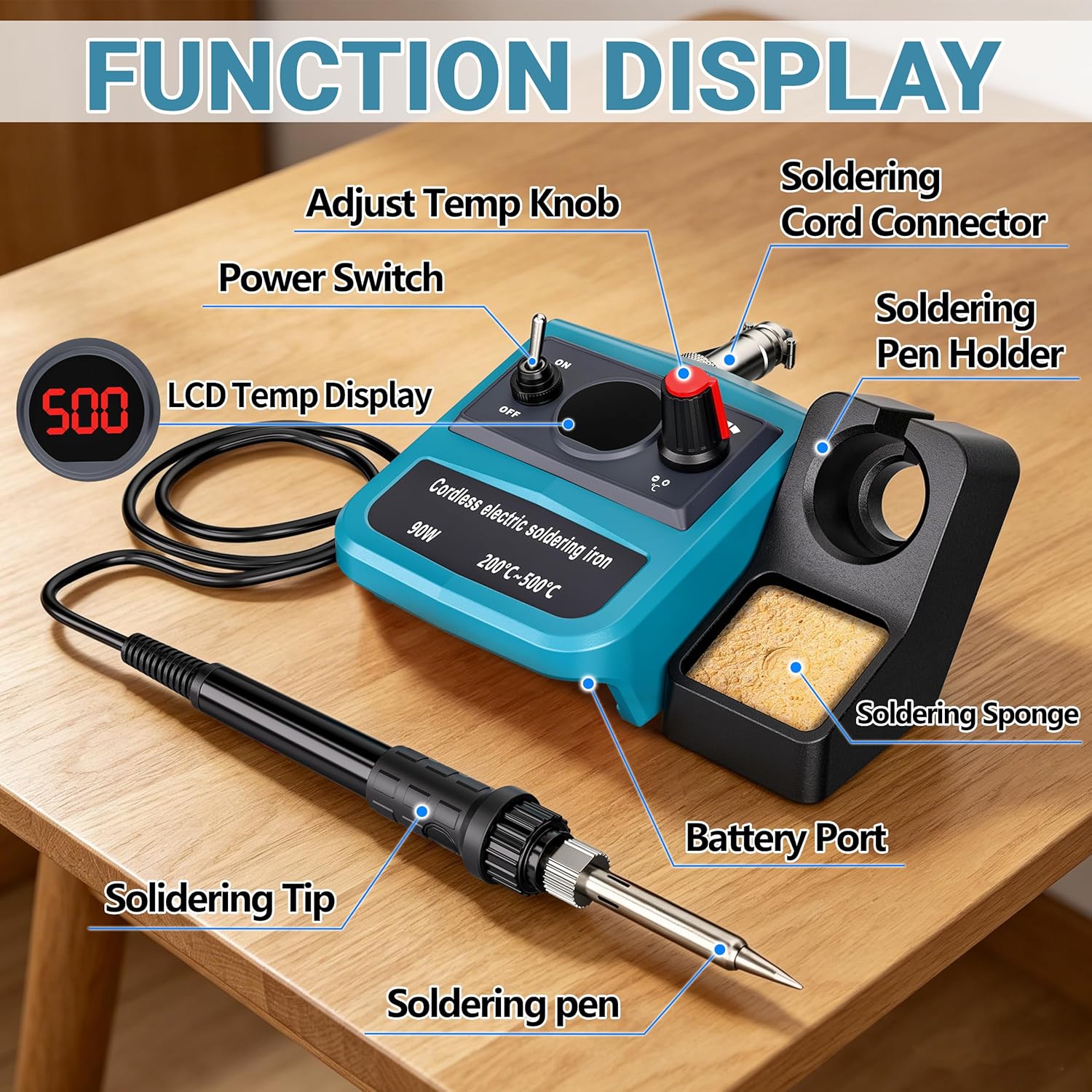 90W LED Digital Cordless Solde - đánh giá và giá Diy Electronics Gadget