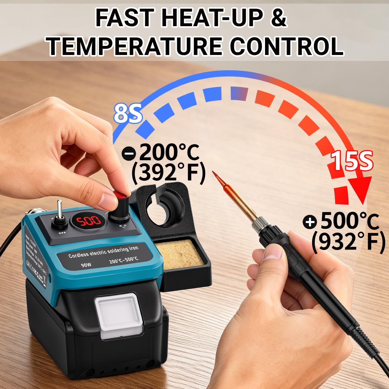 90W LED Digital Cordless Solde - đánh giá và giá Diy Electronics Gadget