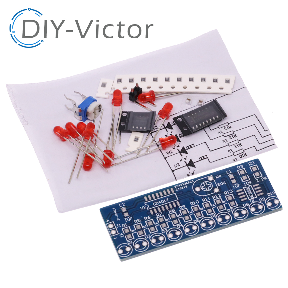 NE555 CD4017 Running LED Flow  - đánh giá và giá Diy Electronics News