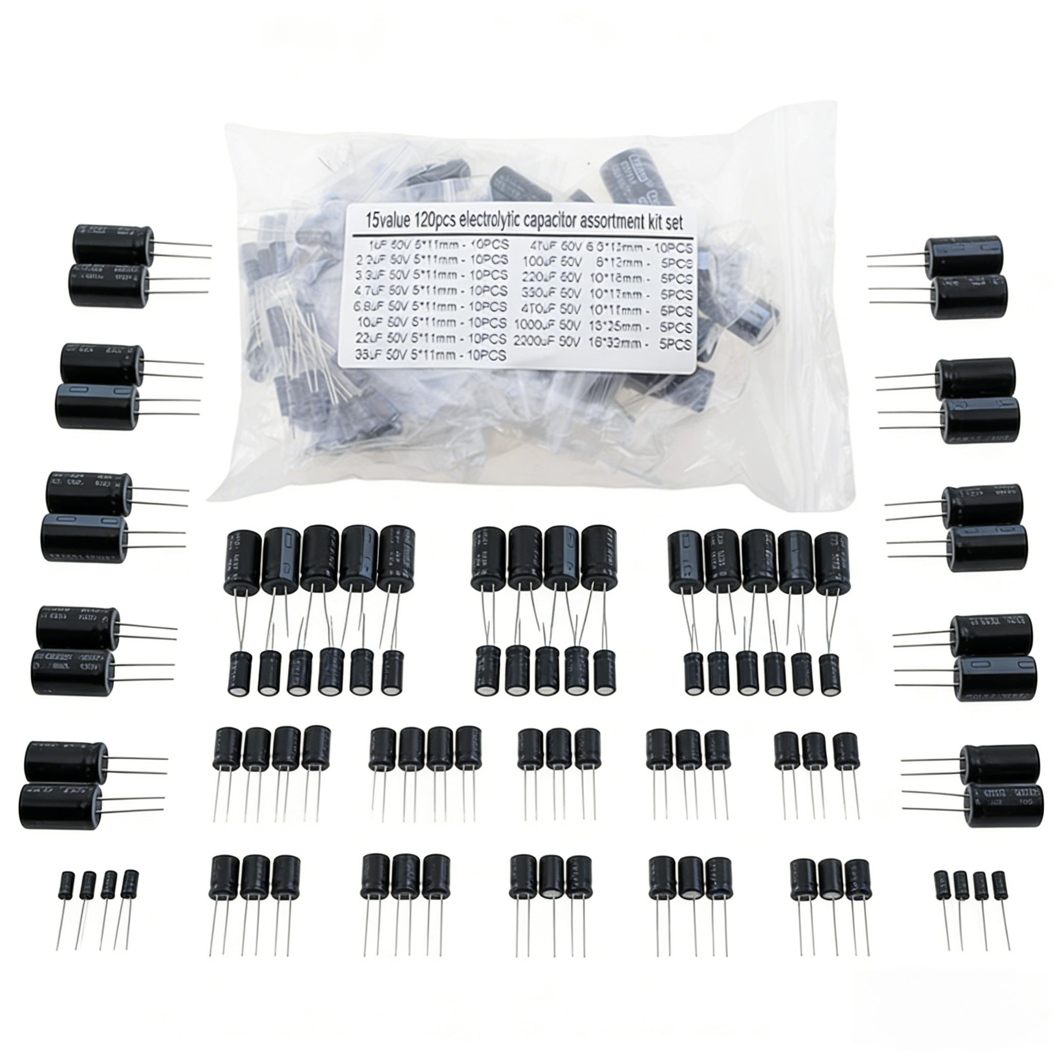 120PCS 15 Values Aluminum Elec - đánh giá và giá Hobby Diy Electronics Kit