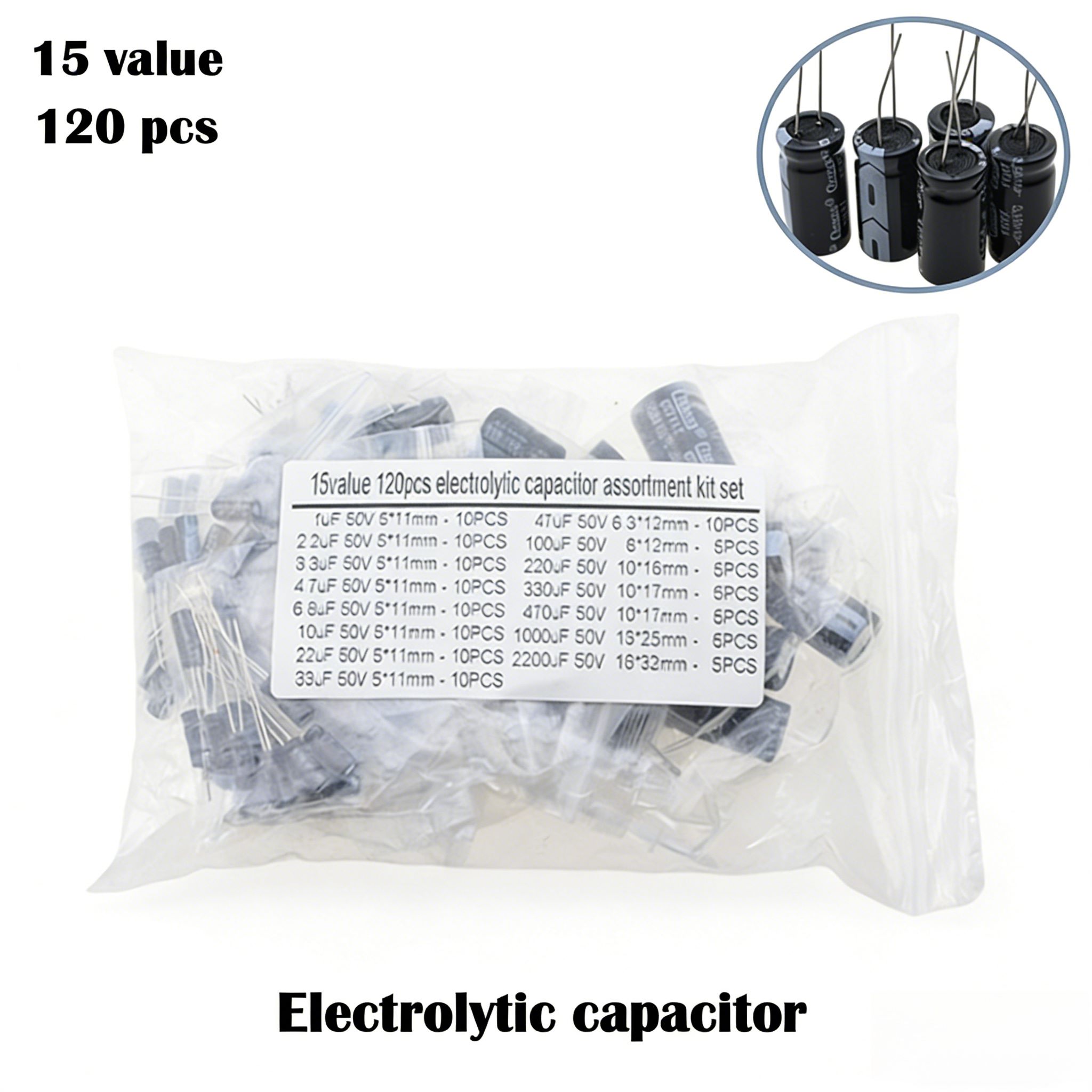 120PCS 15 Values Aluminum Elec - đánh giá và giá Hobby Diy Electronics Kit